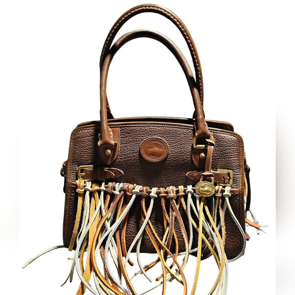 Dooney and Bourke Vintage Rare All Weather Leather Buckle Satchel